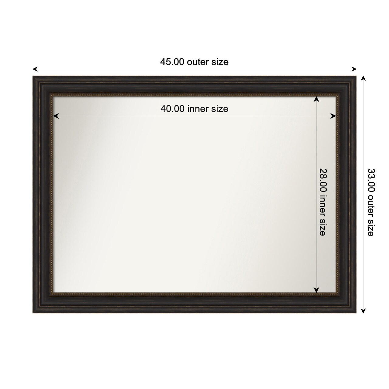Accent Bronze Non-Beveled Custom Framed Bathroom Vanity Wall Mirror